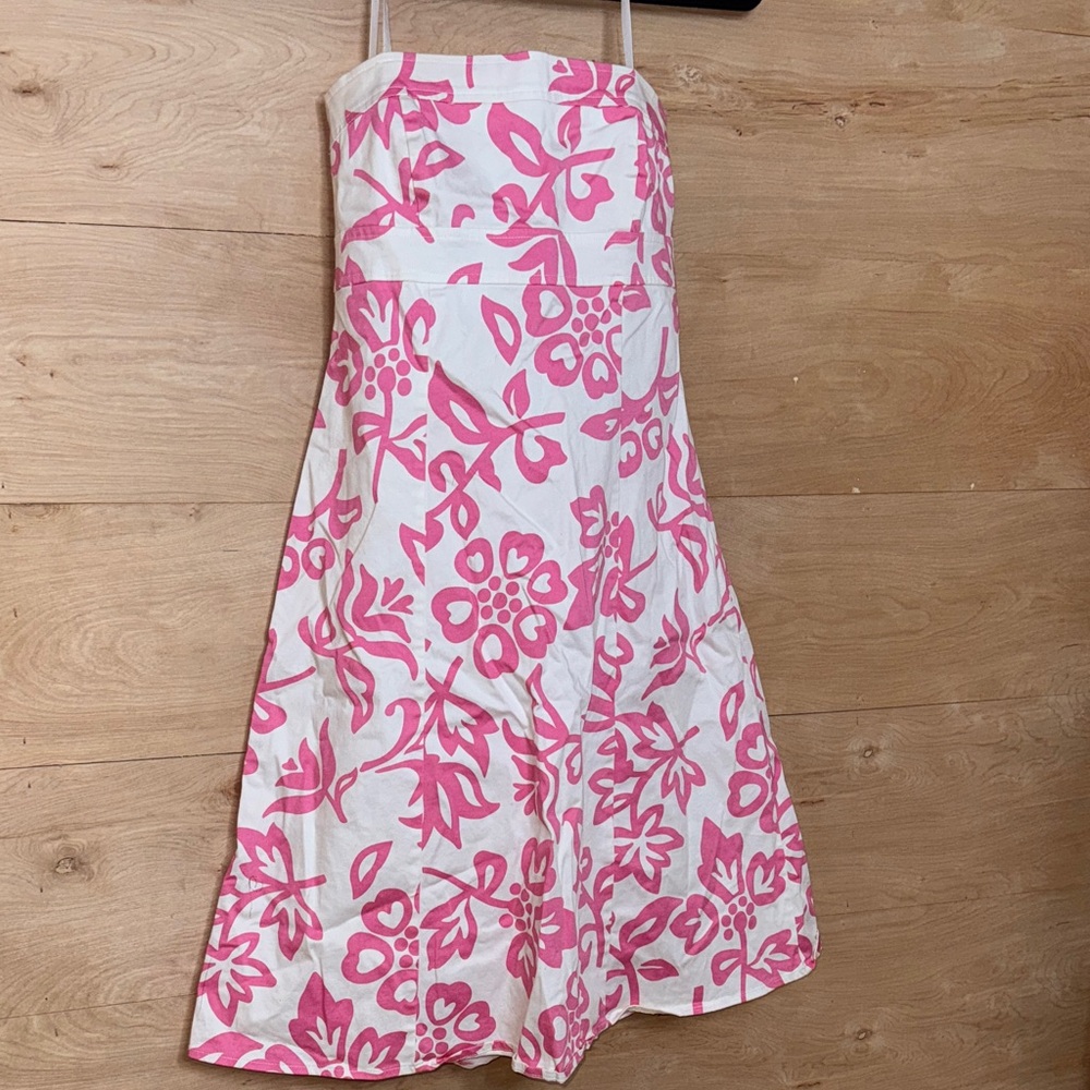 B. Smart White and Pink Floral Dress